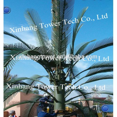 Fake-Tree Cellphone Towers Used Polyethylene Artificial Palm Tree Foliage